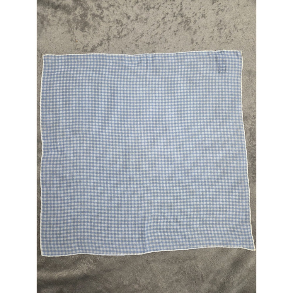 Vintage Gap Polyester Scarf Blue Gingham 16x16 Fun Flirty Simple Made In Italy
